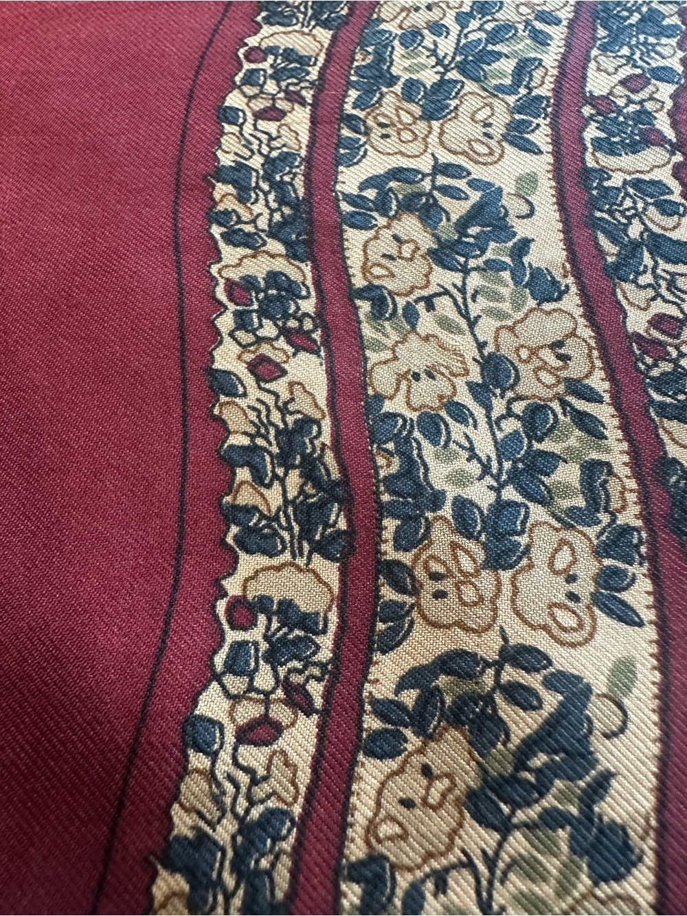 Echos (Club Z) — Burgundy, Olive & Tan Paisley Silk Scarf - Picture 5 of 7
